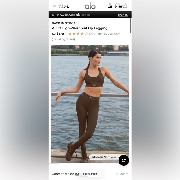 ALO Yoga Other - ALO Yoga Airlift Suit Up Bra & High Waist Suit Up Legging Set Espresso NWT